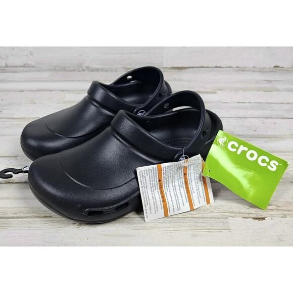 CROCS Unisex Black Bistro Vent Clogs Slip Resistant Shoes Women's 6/Men's 4 - Picture 2 of 8